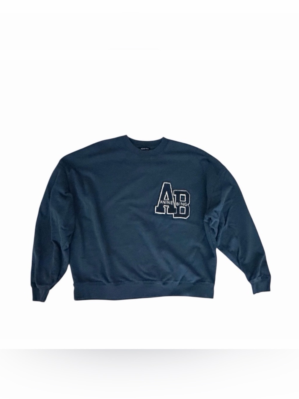Anine Bing Miles Oversized Letterman Navy Blue sweatshirt